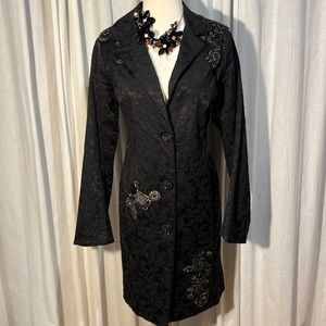 Johnny Was jacquard frock coat bead & embroidery detail/jewel buttons w/pkts-NWT